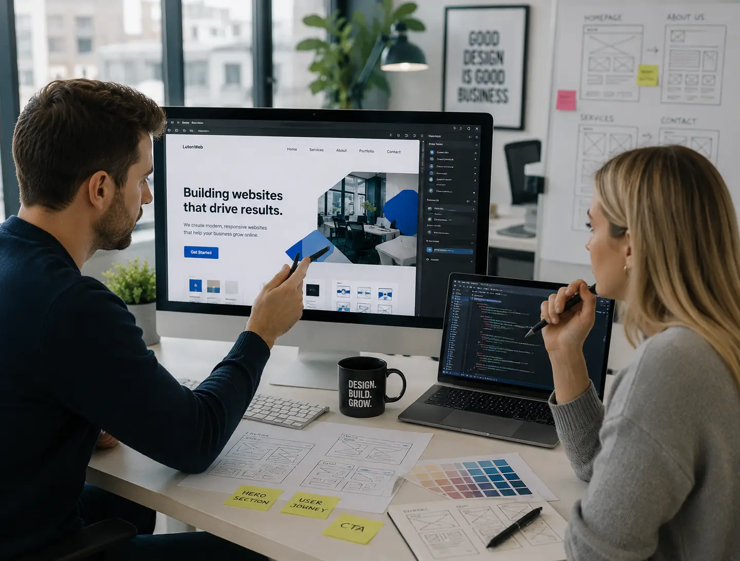 Web development Luton team building a modern business website